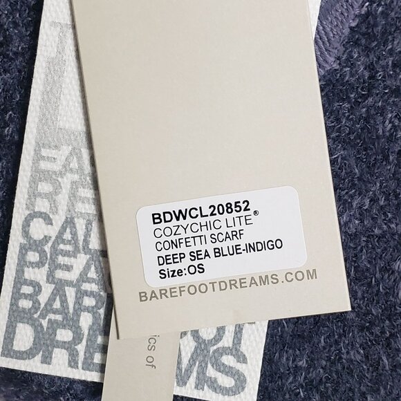 Barefoot Dreams CozyChic Lite Confetti Beanie Scarf Set OS Deep Sea Blue Indigo - Picture 4 of 16
